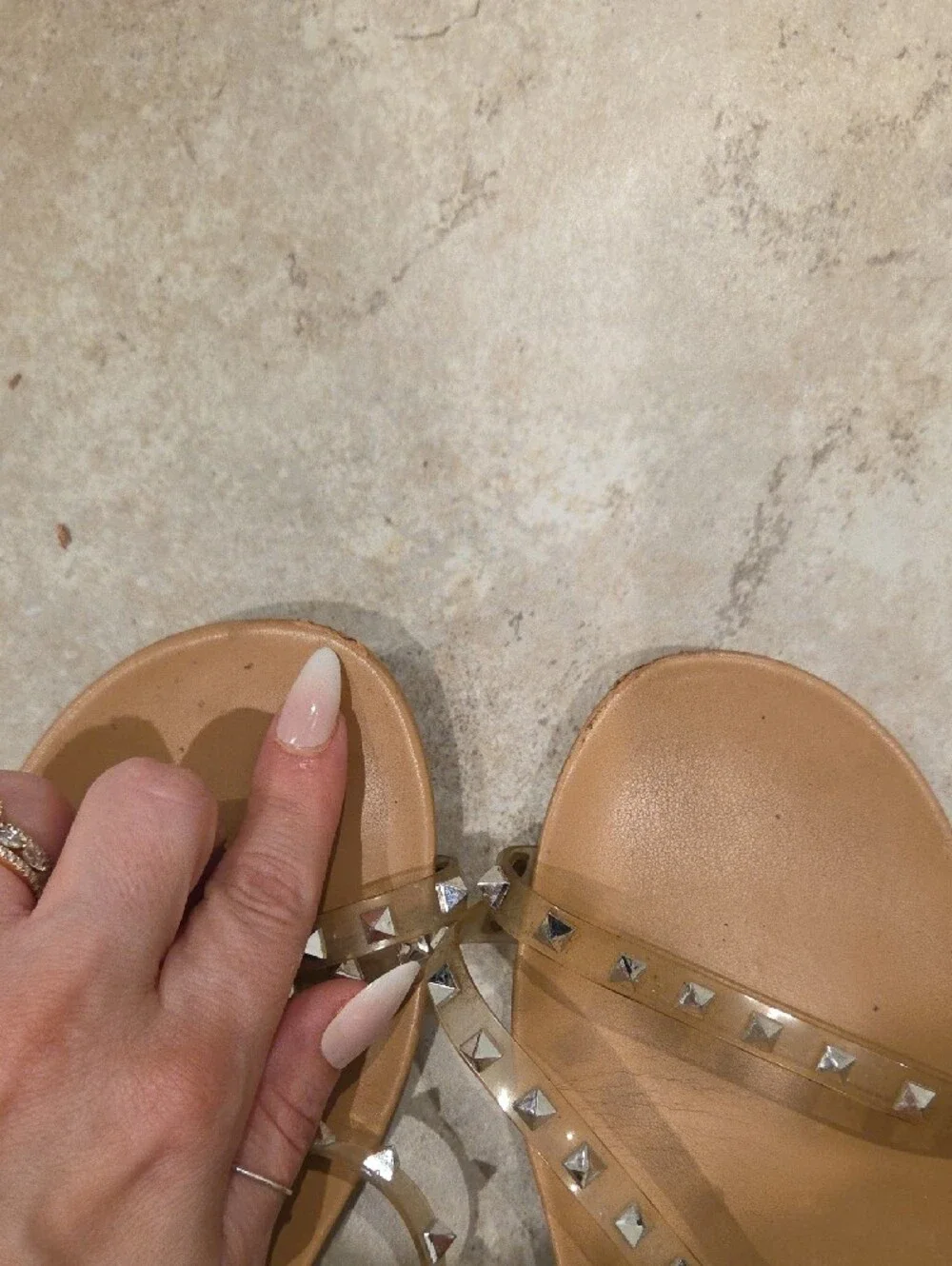 Steve Madden Studded Clear Strap Sandals